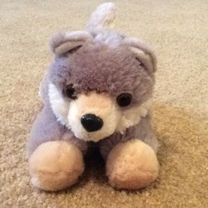 Gray wolf stuffed animal